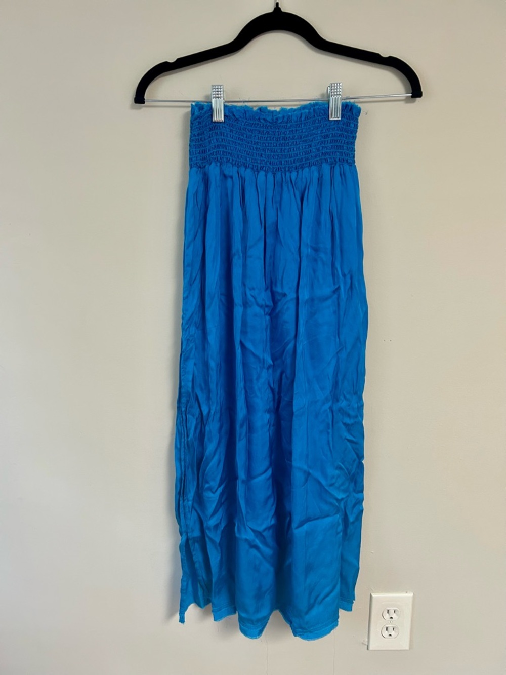 aerie Vibrant Blue Smocked-Waist Maxi Skirt - Picture 2 of 2